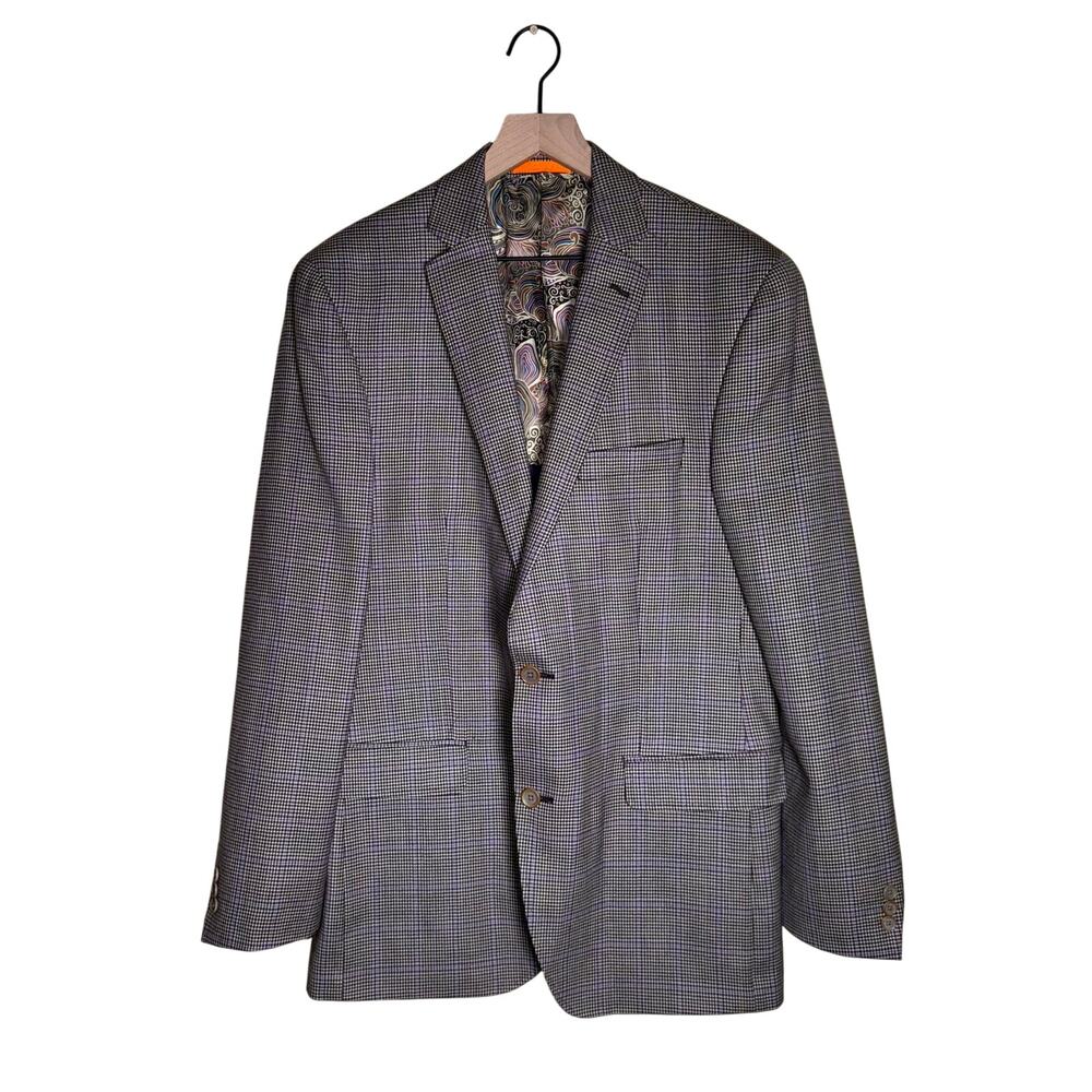 TALLIA Stock Houndstooth Herringbone wool academia sports coat 42L